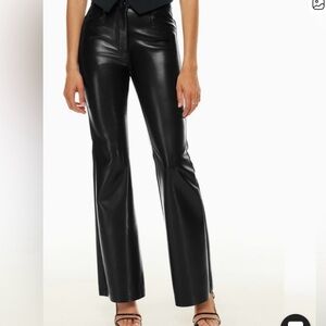 Babaton Black Faux Leather Dress Pants